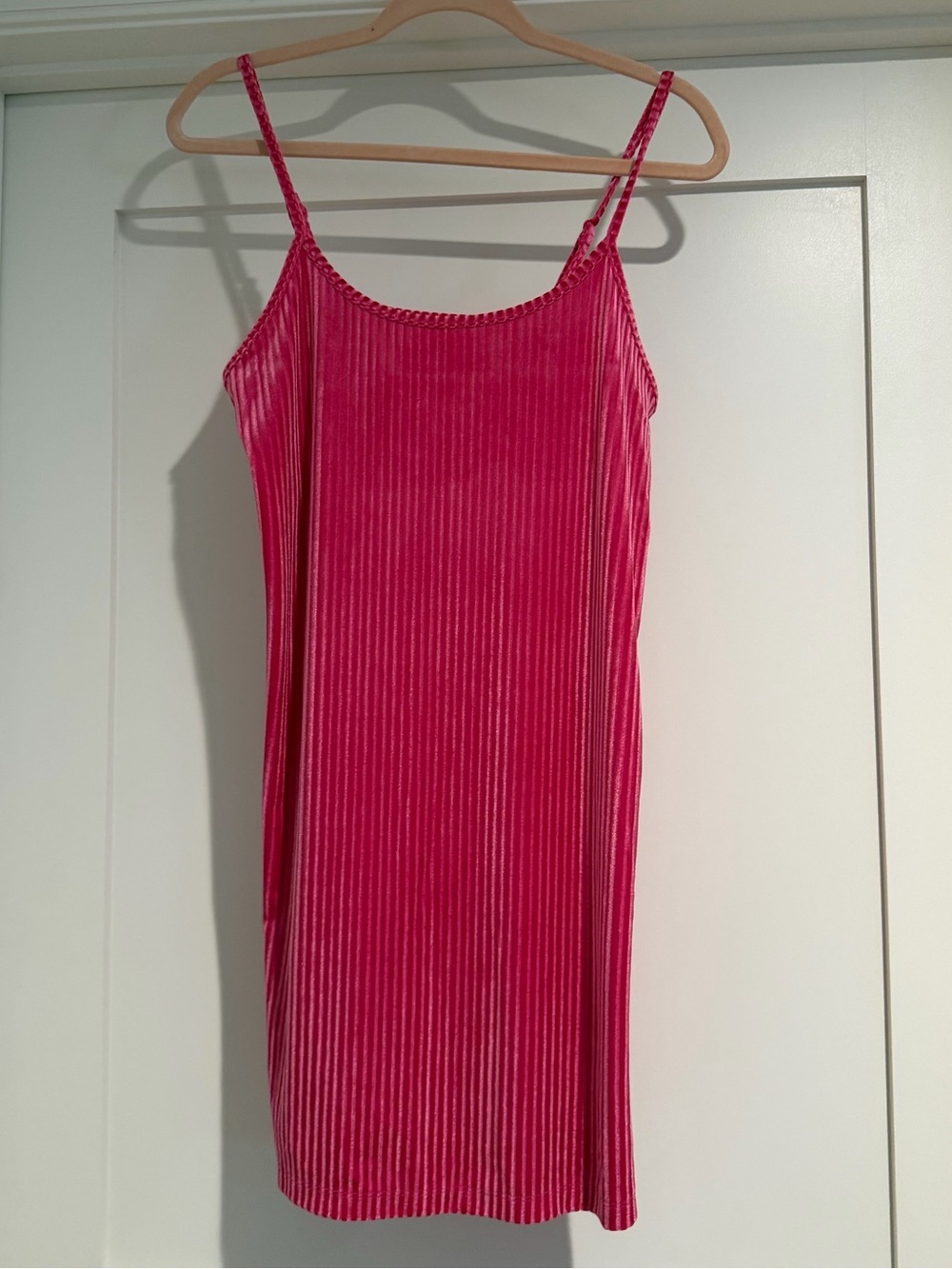 Colsie Hot Pink Ribbed Velvet Slip
